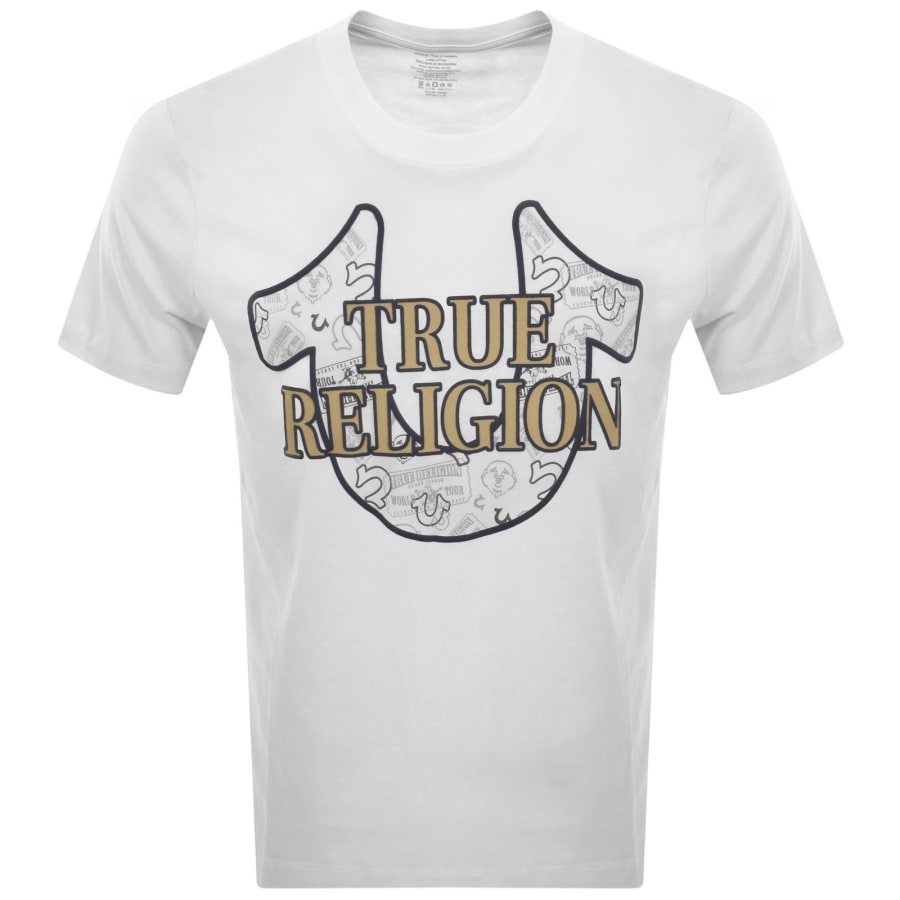 True Religion Logo T Shirt Optic White | Mainline Menswear us